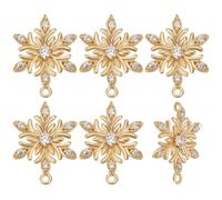 Beebeecraft 1 boîte de 10 connecteurs en Zircone Cubique Plaqué Or 18 carats avec Strass en Forme de Fleur et de Lien Floral pour Bracelet Collier Bijoux Trou : 0.9 mm/1.2 mm