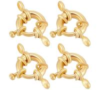 Beebeecraft 1 boîte de 10 fermoirs de Connecteur de Collier en Véritable Plaqué Or 14 carats avec Anneau de Fermeture Rond Connecteur de Lien de Collier Breloques Fermoirs à Gâchette pour