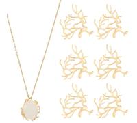 Beebeecraft 1 Boîte de 10 Pcs Charms de Branches Véritable 18K Plaqué Or Laiton Forme de Branche Ébauche Pointe Pendentif Ensemble Réglable Griffe Cage Pendentif Plateau Support pour Fabrication