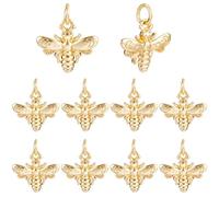 Beebeecraft 1 boîte de 10 Petits Pendentifs Abeilles Dorés Abeilles et Frelons en Laiton Plaqué Or 18K Véritable pour la Création de Bijoux Colliers Bracelets et Boucles d'oreilles Idéal pour Vos