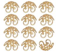 Beebeecraft 1 boîte de 100 capuchons de Perles en Laiton Plaqué Or 18 carats en Forme de Coupe de Fleur pour la Fabrication de Bijoux à Thème Printanier de Bracelets et de Colliers