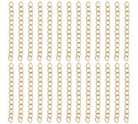 Beebeecraft 1 boîte de 100 rallonges pour Collier Plaqué Or 18 carats 304 rallonges de Chaîne de Bracelet en Acier Inoxydable Doré pour la Fabrication de Bijoux et L'Artisanat 40mm