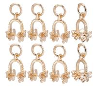 Beebeecraft 1 boîte de 12 fermoirs à Pince en Laiton Plaqué Or 18 carats avec Anneau de Jonction pour la Fabrication de Bijoux DIY. Broche : 1 Mm.