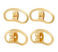 Beebeecraft 1 boîte de 12 fermoirs de Boucles D'Oreilles de Rechange en Plaqué Or 18 carats Véritable Écrous Bouchons Papillon Grand Support de Boucle D'Oreille Support de Levage Verrouillage Sécurisé