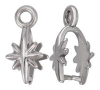 Beebeecraft 1 boîte de 20 bélières à Pincer 304 bélières à Clipser en Acier Inoxydable en Forme D'Étoile du Nord pour Pendentifs Perles Fermoirs Connecteurs Fabrication de Bijoux Boucles D'Oreilles