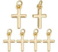 Beebeecraft 1 boîte de 20 Breloques en Forme de Croix Plaquées Or 18 carats Mini Pendentif Crucifix pour la Fabrication de Bijoux Bracelets Boucles d'oreilles Colliers Fournitures de Bricolage