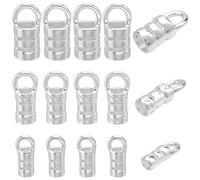 Beebeecraft 1 Boîte de 30 Pièces Couvercles d'extrémité de Corde 925 Sterling Silver Placed Tube Perles de sertissage de Corde extrémité Pointe Terminator à la Recherche de Bijoux Fabrication
