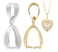 Beebeecraft 1 boîte de 30 pinces Plaquées Or 18 carats pour Pendentifs, 925 fermoirs à Pince à Glace Plaqués Argent Sterling pour la Fabrication de Bijoux et de Colliers