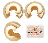 Beebeecraft 1 boîte de 300 caches de perles à écraser en métal plaqué or 18 carats pour fabrication de bijoux