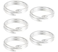 Beebeecraft 1 boîte de 5 Anneaux Brisés en Argent Sterling à Double Boucle Ronds pour la Création de Bijoux Porte Clés Médailles pour Colliers d'animaux et Loisirs Créatifs