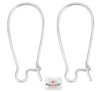 Beebeecraft 1 boîte de 50 boucles D'Oreilles Créoles en Laiton Plaqué Platine Créoles Ovales pour la Fabrication de Boucles D'Oreilles Pendantes et de Perles pour Femmes