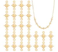 Beebeecraft 1 boîte de 50 Breloques en Forme D'Étoile Plaquées Or 18K avec 304 pendentifs Connecteurs Étoile du Nord en Acier Inoxydable à 2 Trous pour la Création de Bijoux et Colliers