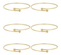 Beebeecraft 1 boîte de 6 bracelets Extensibles Plaqués Or 18 carats avec Perles Inamovibles et Fil en Acier Inoxydable pour la Fabrication de Bijoux (10)2 3/4 cm (7.1 cm)