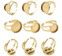 Beebeecraft 1 boîte de 6 Supports de Bague de Manchette 304 Plateaux en Acier Inoxydable Lunette Ronde 3 Tailles de Base de Bague Réglable Ébauches de Bague de Manchette Composants de Paramètres