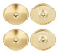 Beebeecraft 1 boîte de 8 fermoirs de Boucles D'Oreilles Verrouillables en Véritable Plaqué Or 24 carats et 925 bouchons de Remplacement à Verrouillage Sécurisé en Argent Sterling pour Clous