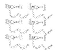 Beebeecraft 1 boîte de 8 fermoirs Superposés Plaqué Or 18 carats Platine Multibrins Triple Couche Fermoirs Magnétiques pour Colliers Connecteurs de Chaîne Réglables avec Fermoirs Mousquetons pour la
