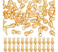 Beebeecraft 1 boîte de 80 breloques à Extrémité Tombante en Laiton Plaqué Or 18 carats avec Trou de 1mm Extension de Chaîne Pendentif pour la Fabrication de Bijoux Bracelets Colliers Fournitures