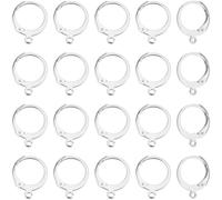 Beebeecraft 1 boîte de 80 Crochets de Boucles d'oreilles à Levier Ronds 925 plaqués Argent Sterling 316L en Acier Inoxydable pour la Fabrication de Bijoux.