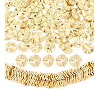 Beebeecraft 1 boîte de 90 Perles Rondes Plates en Laiton Plaqué Or 18K Perles Ondulées en Forme de Disque Idéales pour la Création de Bijoux D'Été de Bikinis de Plages de Bracelets de Colliers et