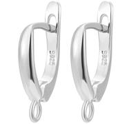 Beebeecraft 1 boîte de Crochets pour Boucles D'Oreilles Plaqué Rhodium 925 créoles à Levier en Argent Sterling Crochets pour Boucles D'Oreilles Loquet Arrière avec Boucle et 925 tampons pour la