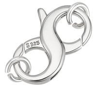 Beebeecraft 1 boîte de Fermoirs à Double Pince de Homard 925 fermoirs de Collier de Bijoux en Argent Sterling avec Doubles Anneaux pour la Fabrication D'Extensions de Collier de Bracelet