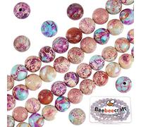 Beebeecraft 1 boîte Perles de Jaspe Impérial Violet Rond Énergie Pierre Fabrication de Bijoux Perles en Vrac pour Bracelet Collier Boucle d'oreille Fabrication de Bijoux, 6mm