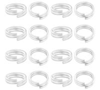 Beebeecraft 1 Box 120Pcs Anneau de jonction Double 6mm (Laiton) Plaqué et Argent Mini Split Jump Ring avec Double Boucles Split Porte Clef pour Colliers Boucles d'oreilles Ornements