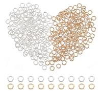 Beebeecraft 1 Box 300 Stück 2 Farbe Single Loop Biegeringe Messing Offene Kleine Kreisrahmen Schlüsselanhänger Glieder Verbindungsringe Für Die Herstellung Von Armbändern, Halsketten Und Schmuck