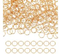 Beebeecraft 1 Box 300 Stück Offene Biegeringe 18 Karat Vergoldetes Messing Einzelne Schlaufe 7 mm Einzelne Schlaufe Kleine Kreisrahmen Schlüsselanhänger-Verbindungsstück Für Die Herstellung Von