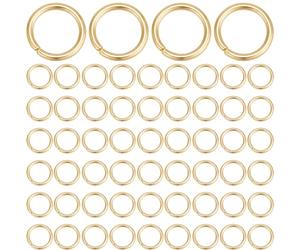 Beebeecraft 1 Box 300 Stück Offene Biegeringe Aus 24 Karat Vergoldetem Edelstahl Mit Einer Schlaufe Runde Verbindungsringe Für Die Herstellung Von Armbändern Halsketten Und Schmuck 8 mm