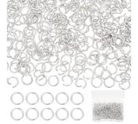 Beebeecraft 1 Box 600Pcs Anneaux de Saut 6mm Acier Inoxydable plaqué et Argent 925 Connecteur de Bijoux Chaine Links pour Bracelet pour pour Colliers Boucles d'oreilles Ornements