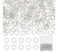 Beebeecraft 1 Box 600Pcs Bijoux Anneaux Ouverts 5mm Acier Inoxydable plaqué et Argent 925 Connecteur de Bijoux Chaine Links pour Bracelet pour la Fabrication de Bijoux de Bricolage et