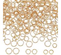 Beebeecraft 1 Box Mit 300 Stück 4.5/5/6mm Gold Jump Ringe Spaltringe 18 Karat Vergoldet Offene Biegeringe Für Die Schmuckherstellung Halsketten