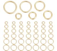 Beebeecraft 1 Box Mit 300 Stück 5/6/7/8/9/10 mm Offene Biegeringe 24 Karat Vergoldeter Edelstahl Einzelne Schleife Biegeringe Runde Verbindungsringe Für Die Herstellung Von Armbändern Halsketten