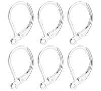 Beebeecraft 100 pièce de Fermoirs à Levier en Acier Inoxydable Chirurgical 316L Crochets d'oreilles Français Hypoallergéniques Plaqués Argent Sterling Fermoir à Levier pour la Création de Bijoux et