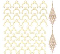 Beebeecraft 120 pcs 2 Styles Arch Connector Charms, 18K plaqué or acier inoxydable lustre composant liens boucle d'oreille connecteurs Charms pour la fabrication de bijoux Multi couches Dangle