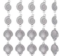 Beebeecraft 20 breloque Étoile de Mer 304 connecteurs en Acier Inoxydable Conque de Mer Océan Animal Plage Été Hawaï Coquille Saint Jacques Breloques Liens Connecteurs pour la Fabrication de Bijoux