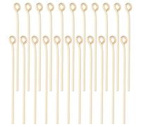 Beebeecraft 200 pièces/Boîte Bijoux Épingles à Œil 18K Plaqué Or Laiton Tête Épingles Résultats Épingle à Œil Ouvert pour Perles de Charme Bricolage Faisant