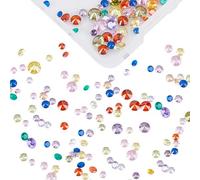 Beebeecraft 200 pierre de Zircone Cubique de 4 tailles Différentes Vendue en Vrac Strass CZ de 25/3/4/5mm en Vrac Pierres Précieuses à Dos Pointu Cabochons Diamant à Facettes pour la