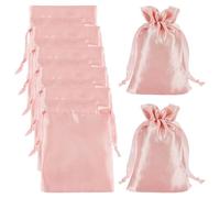 Beebeecraft 25 petite Pochette à Bijoux en Satin Mini Sacs Cadeaux en Tissu avec Cordon de Serrage Pochette Rectangulaire de 15x10cm pour Cadeaux de Mariage Bagues Bijoux Cadeaux de Fête