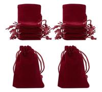 Beebeecraft 25 pièces 7x5 cm Pochettes en Velours Rouge Foncé Bordeaux Rouge Sacs Cadeaux en Tissu de Velours Doux avec Pochettes à Bijoux à Cordon (2.8x2 pouces)