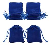 Beebeecraft 25 Pochettes à Cordon en Velours Pochettes à Bijoux Rectangulaires Bleu Foncé de 9x7 cm pour Bouchons d'oreilles et PorteClés