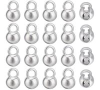 Beebeecraft 28 Embout de Perle Ouvert en Plaqué Platine de 4x6mm Petit Couvercle de Perle Pliable à Clapet Embouts de Nœuds pour la Fabrication de Bijoux Accessoires de Bracelet à Faire Soi Même