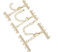 Beebeecraft 3 ensemble de Fermoirs Superposés de 3 styles Plaqués Or 18 carats avec Zircone Cubique Multi Brins pour Colliers Connecteurs de Chaîne Réglables avec Fermoirs Mousquetons pour