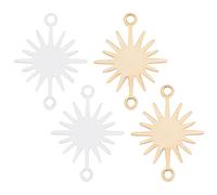 Beebeecraft 40pcs 2 couleurs Sun Link Connector Charms 18K Gold & Sterling Silver Plaqué 2-Hole Pendentif pour DIY Bracelet Collier Boucle D'Oreille Fabrication de Bijoux