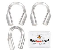 Beebeecraft 40pcs 925 fils en Argent Sterling Guardian U Shape Wire Guard Loops 0.6mm Protecteur de Fil pour la Fabrication de Bijoux Boucles D'Oreilles Bracelet Colliers