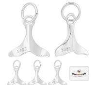 Beebeecraft 5Pcs Whale Tail Charms 925 Argent Sterling Ocean Fish Sea Life Charms Pendentif avec Anneau de Saut pour DIY Fabrication de Bijoux Collier Bracelet Boucles D'Oreilles