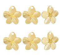 Beebeecraft 6 Pcs 18K Or Placé Fleur Charm 1.1 Pouces Grand Cinq Pétales Floral Cerisier Charm pour Fabrication de Bijoux Artisanat DIY Pendentif Collier Boucles d'oreilles