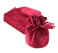 Beebeecraft 6 pochette à Bijoux en Velours Rouge Sacs à Cordon en Velours Sac de Rangement Rectangulaire en Tissu Doux Petite Pochette à Bijoux Ronde pour Ranger Colliers Bracelets Boucles D'Oreilles