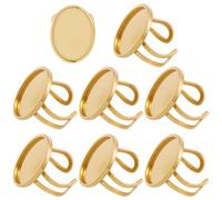 Beebeecraft 8 pièces bagues Vierges Réglables avec Plateau Ovale 25x18mm